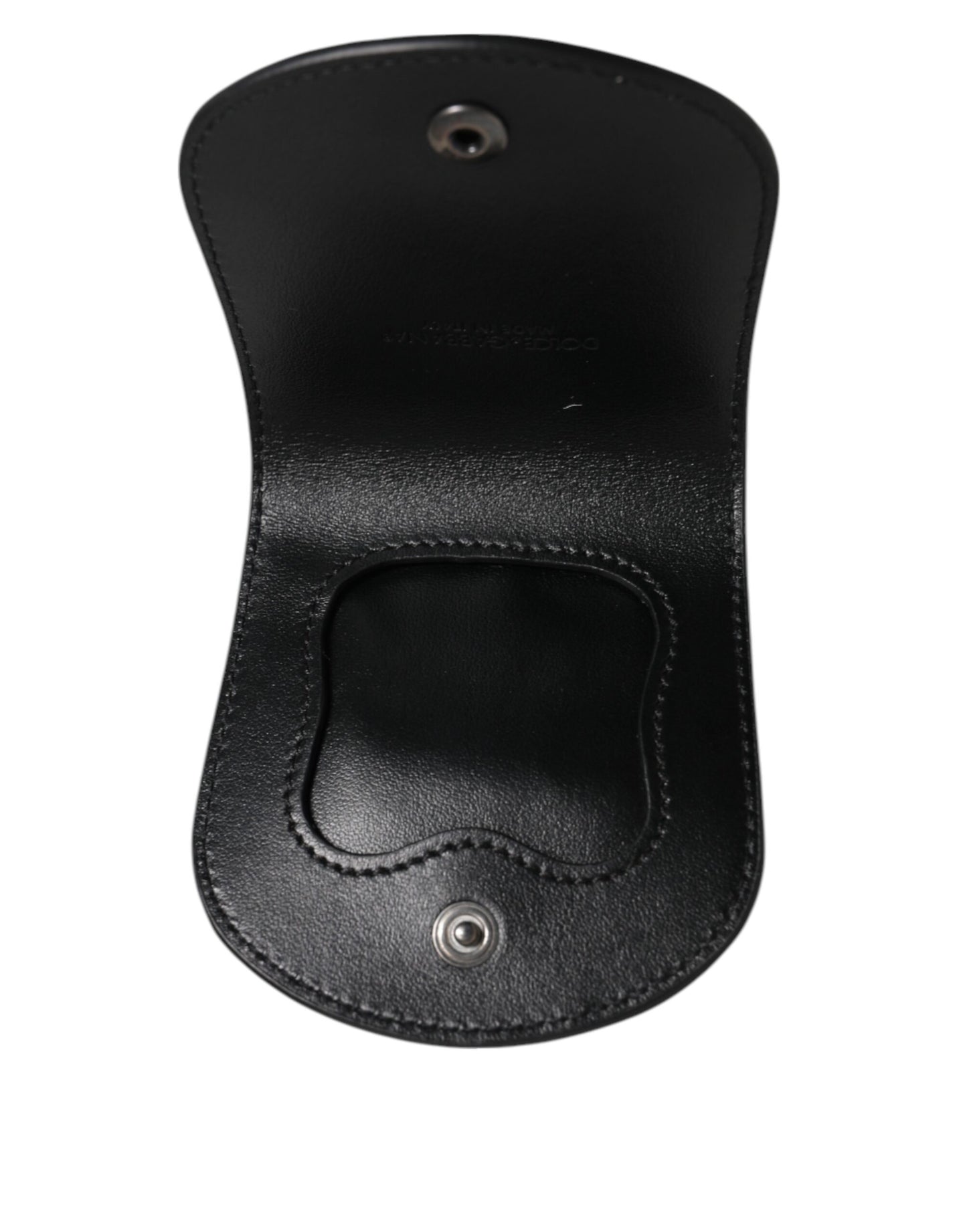 محفظة دولتشي آند غابانا السوداء المصنوعة من الجلد الغريب مع حامل واقي ذكري