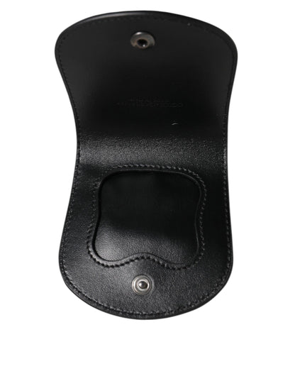 محفظة دولتشي آند غابانا السوداء المصنوعة من الجلد الغريب مع حامل واقي ذكري