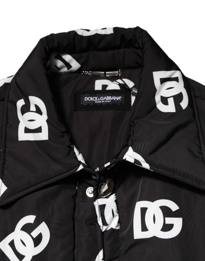 Dolce & Gabbana Black DG Monogram Nylon Windbreaker Jacket