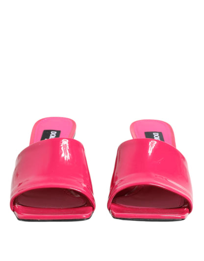 Dolce & Gabbana Pink Open Toe Block Heel Mules Sandals Shoes