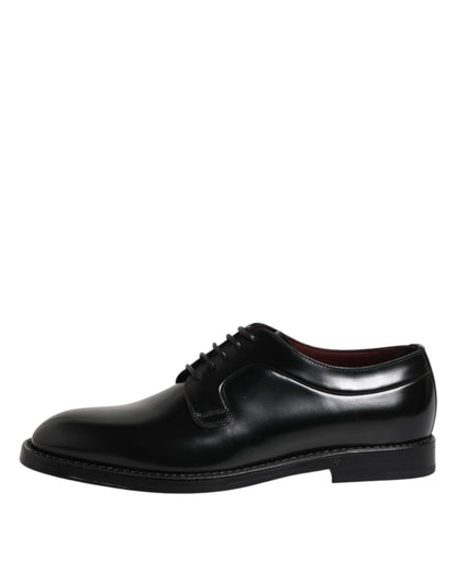 Dolce & Gabbana Black Calf Leather Lace Up Dress Shoes