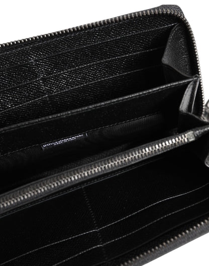 محفظة دولتشي آند غابانا الرجالية من الجلد الأسود بسحاب #DGFAMILY