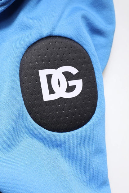 سترة رياضية رجالية بغطاء رأس من القطن باللون الأزرق من دولتشي آند غابانا، مقاس واحد