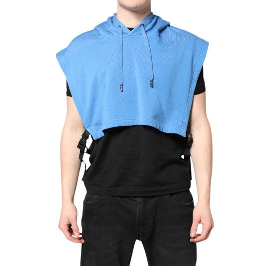 سترة رياضية رجالية بغطاء رأس من القطن باللون الأزرق من دولتشي آند غابانا، مقاس واحد