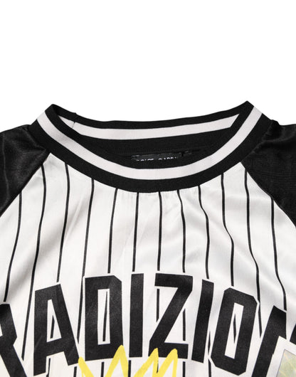 تي شيرت Dolce &amp; Gabbana Tradizione Graffiti Print كبير الحجم للرجال