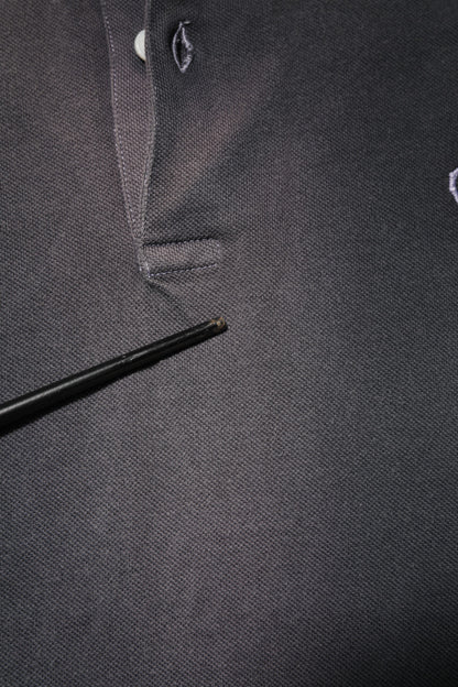 تيشيرت بولو رجالي من دولتشي آند غابانا، رمادي من القطن، بياقة تاج