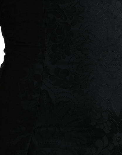 فستان دولتشي آند غابانا قصير أسود بدون أكمام وضيق من الأمام