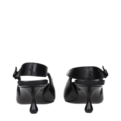 Jimmy Choo Black Leather Sandals