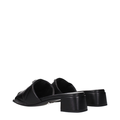 Prada Black Leather Sandals