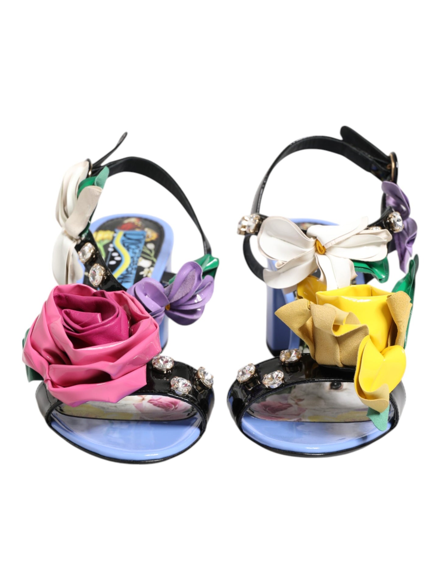 صندل دولتشي آند غابانا متعدد الألوان مزين بالكريستال