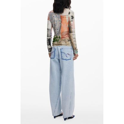 Desigual Beige Viscose Women T-Shirt