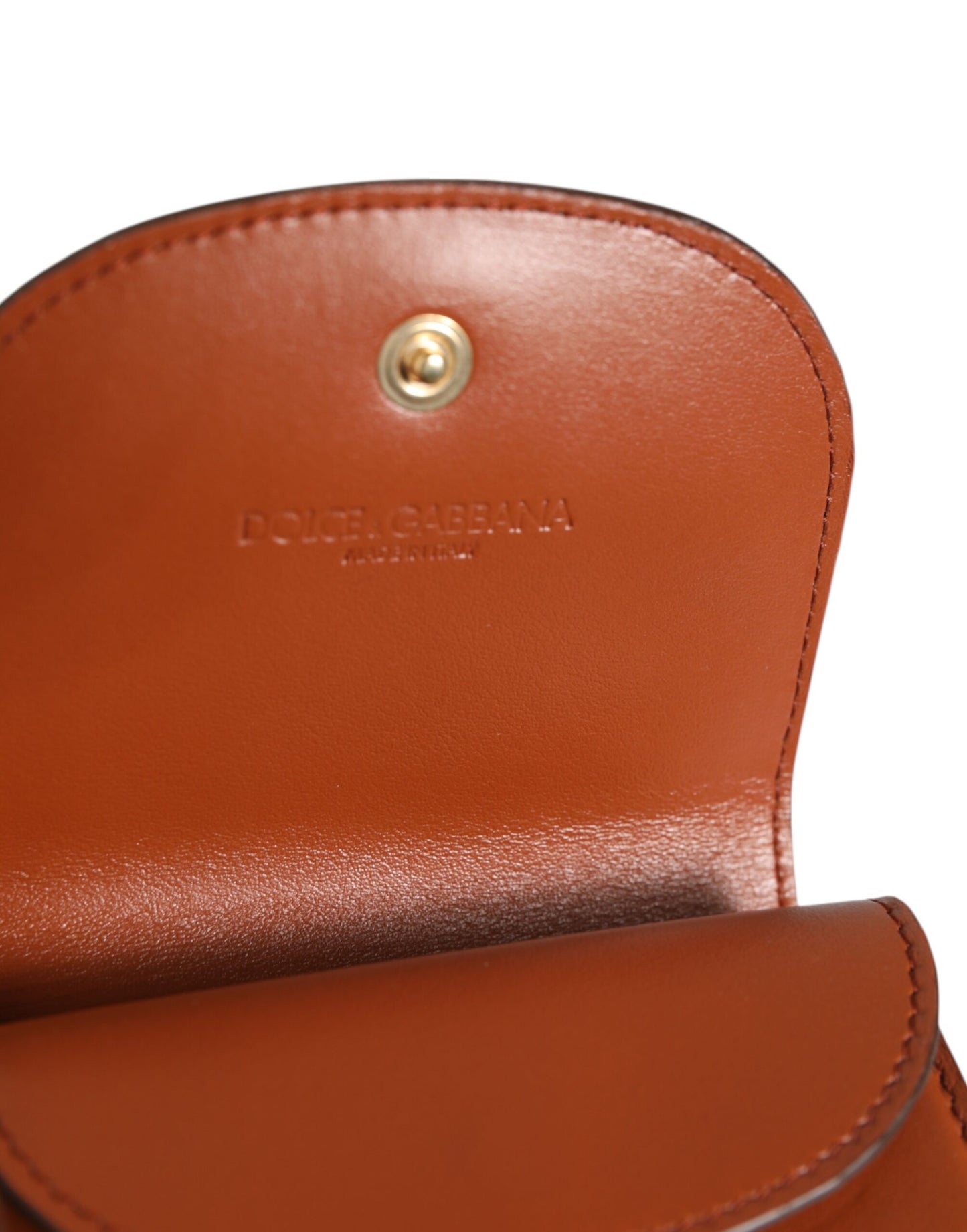 محفظة دولتشي آند غابانا صغيرة من جلد العجل بطبعة جلد النمر باللون البني