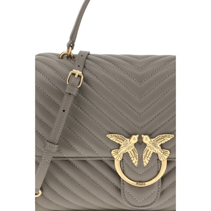 حقيبة يد بوس توروس من جلد العجل الرمادي من بينكو