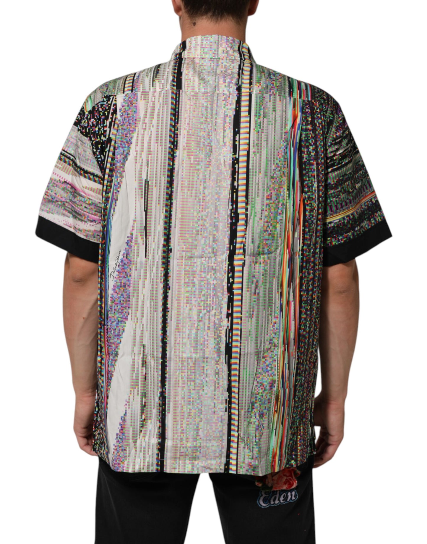 Dolce & Gabbana Multicolor Graphic Collared Casual Shirt