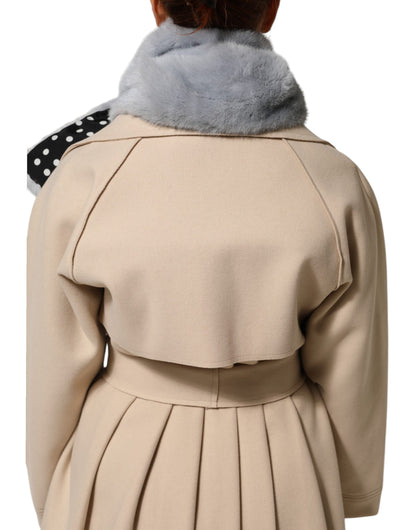 وشاح دافئ للرقبة من فرو المنك باللون الأزرق الفاتح من دولتشي آند غابانا