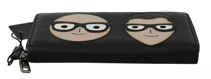 محفظة دولتشي آند غابانا الرجالية من الجلد الأسود بسحاب #DGFAMILY