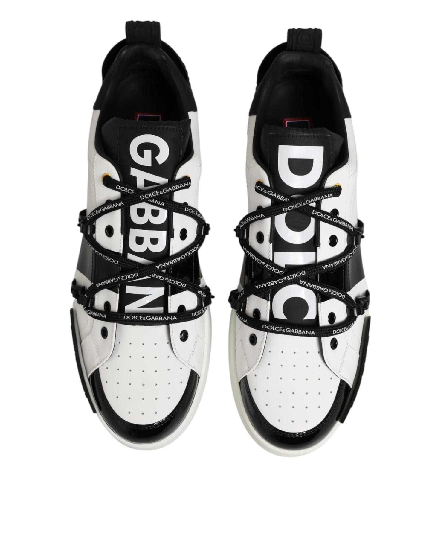 Dolce & Gabbana White Leather Logo Portofino Sneakers Shoes