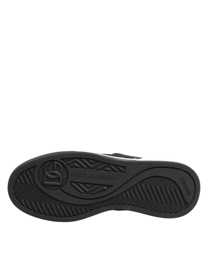 Dolce & Gabbana Blue Cotton Denim Logo Low Top Sneakers Shoes