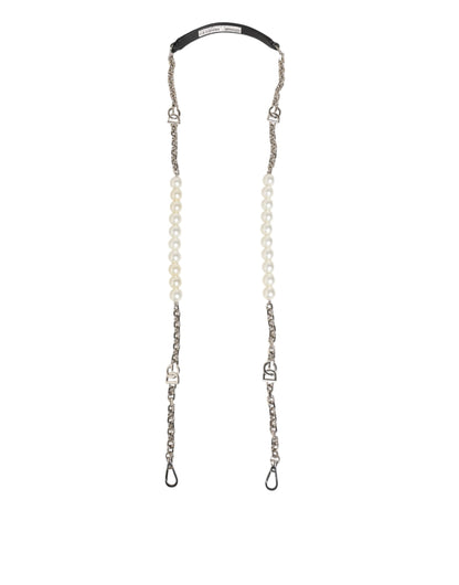 حقيبة دولتشي آند غابانا من الجلد الأسود مع سلسلة لؤلؤية وحزام كتف