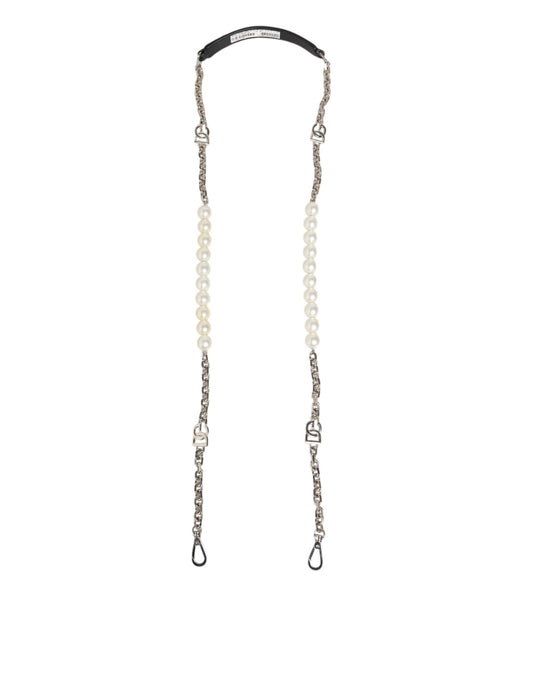 حقيبة دولتشي آند غابانا من الجلد الأسود مع سلسلة لؤلؤية وحزام كتف