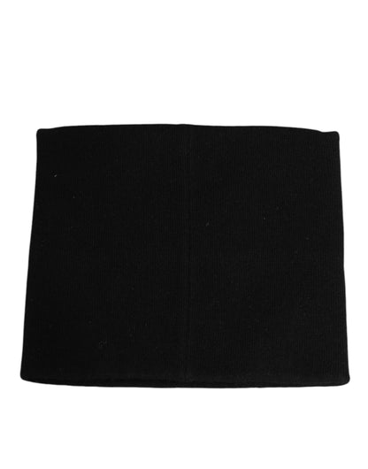 وشاح رجالي من الكشمير المحبوك بشعار دولتشي آند غابانا أسود، مقاس واحد