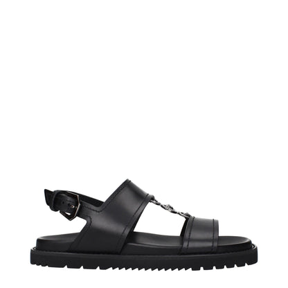 Versace Black Leather Sandals