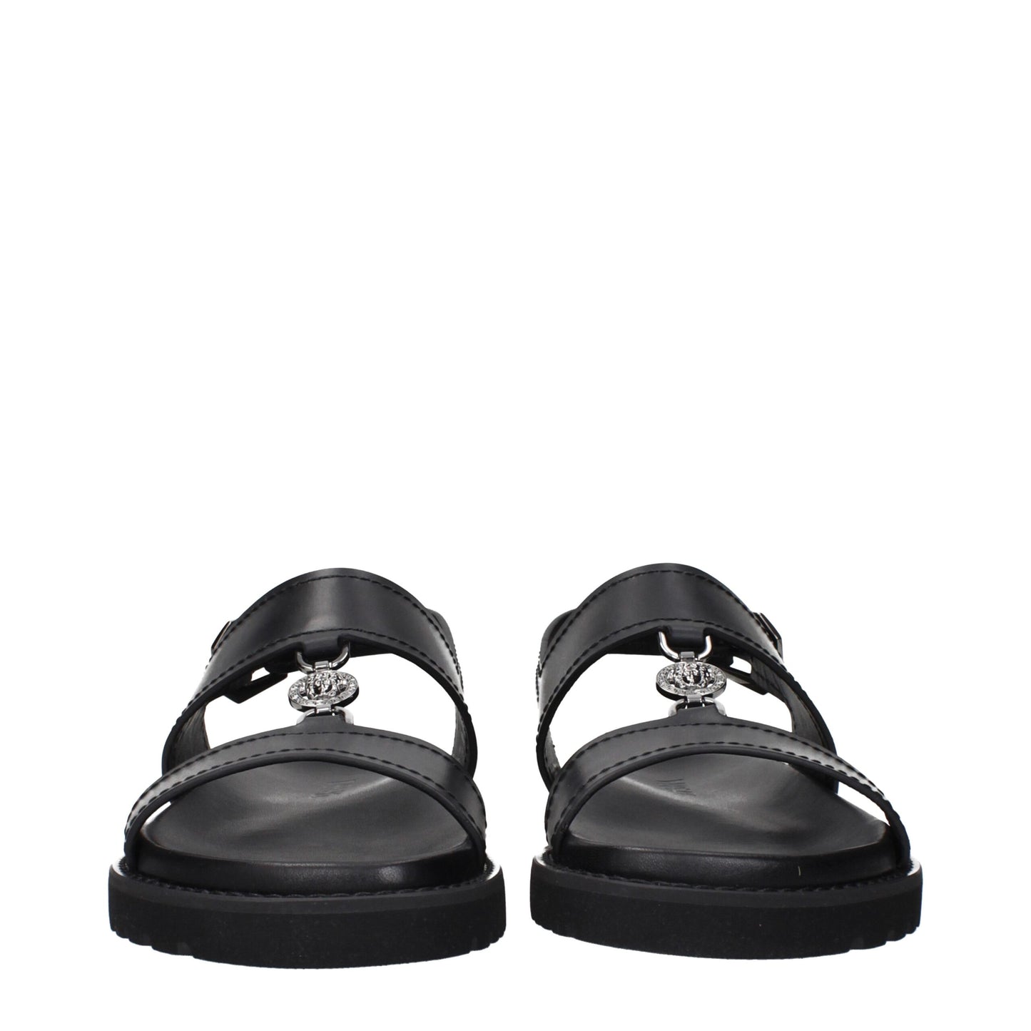 Versace Black Leather Sandals