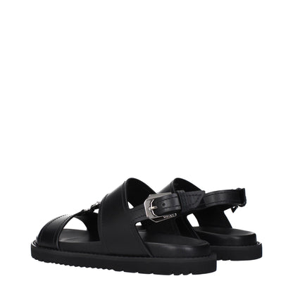 Versace Black Leather Sandals