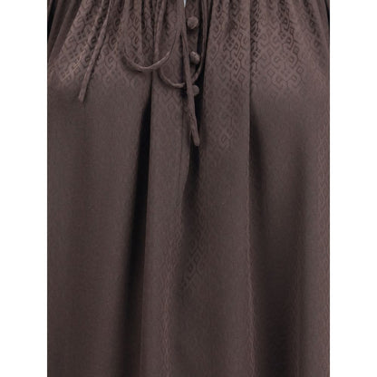 بلوزة بربري الحريرية البنية