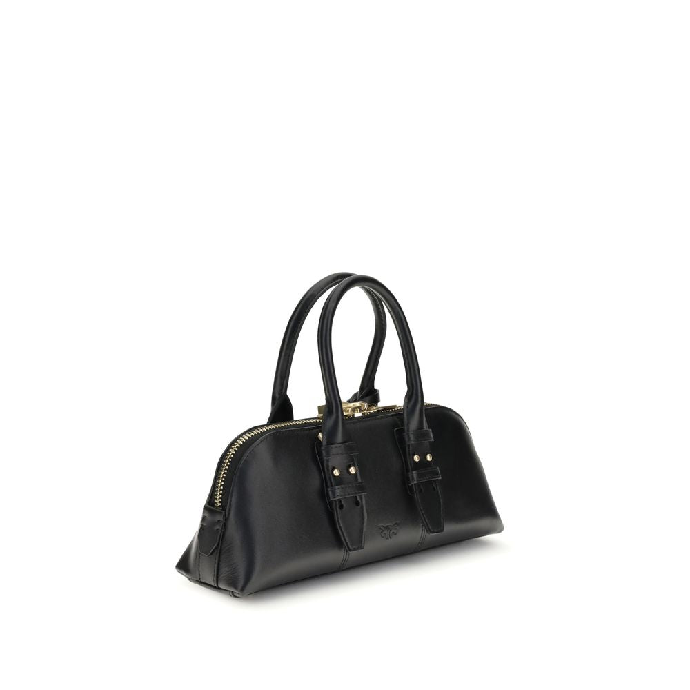 PINKO Black Calf Leather Bos Taurus Handbag