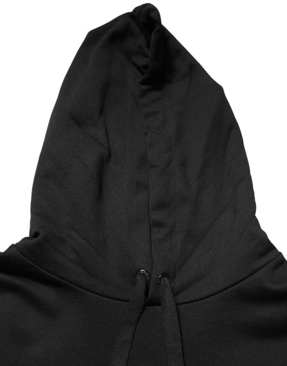 سويت شيرت رجالي بقلنسوة ومطبوع باللون الأسود من دولتشي آند غابانا