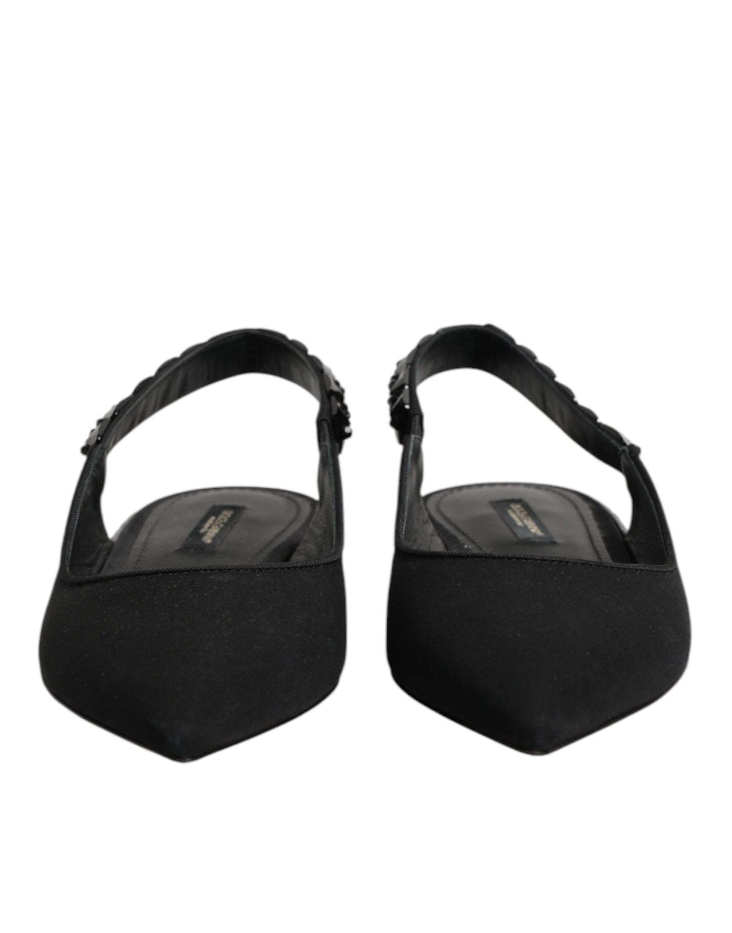 حذاء دولتشي آند غابانا الأسود الكريستالي ذو الكعب المفتوح