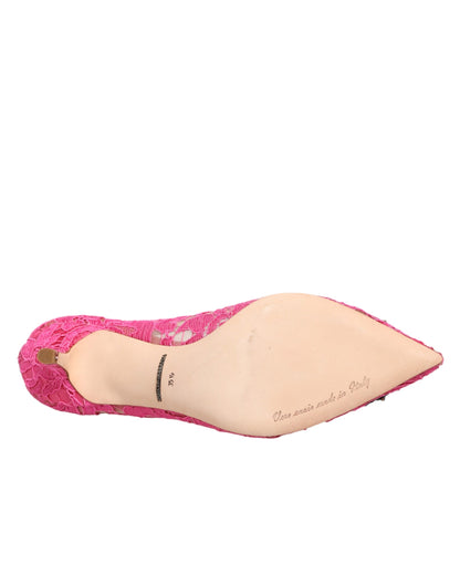 حذاء دولتشي آند غابانا الوردي من الدانتيل تاورمينا DEVOTION