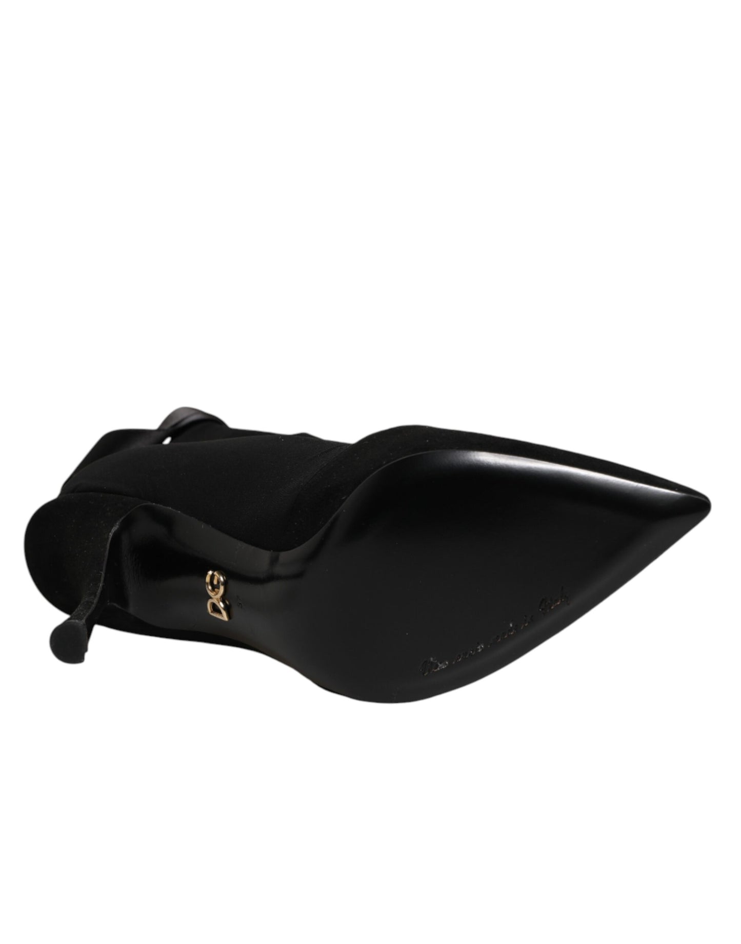 حذاء دولتشي آند غابانا أسود بكعب ستيليتو ورباط