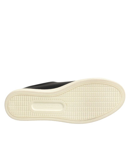 حذاء سنيكرز دولتشي آند غابانا من الجلد الأسود بتصميم القلب المقدس