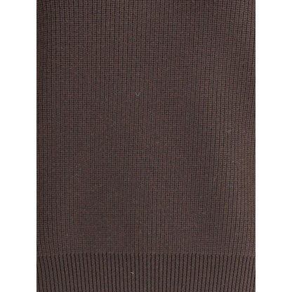 سويت شيرت من جلد الحمل البني من سان لوران