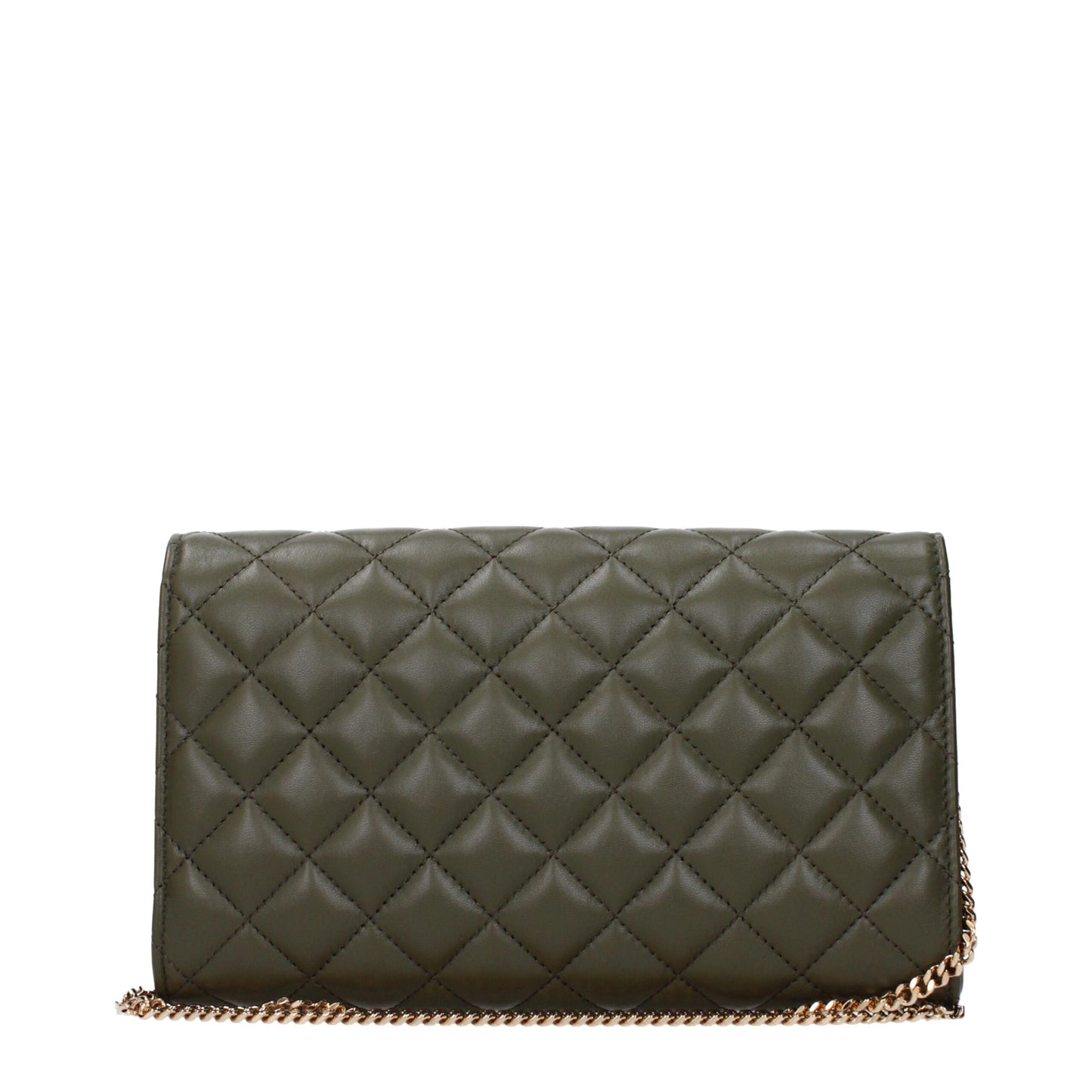 Versace Green Leather Clutch Bag