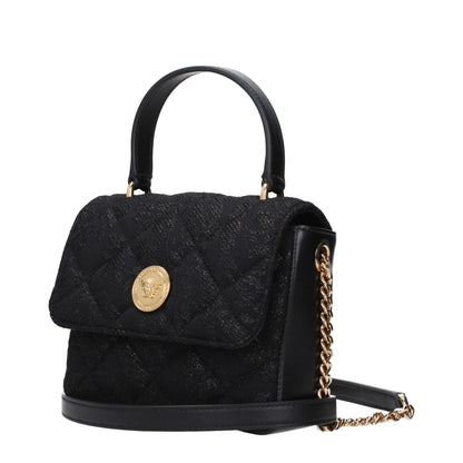 Versace Black Fabric Handbag