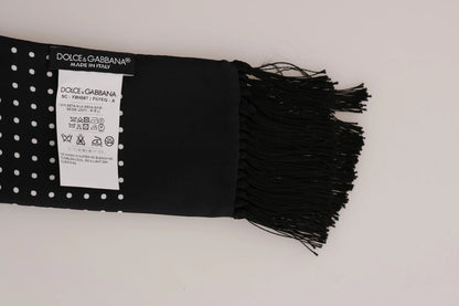 تي شيرت دولتشي آند غابانا أبيض قطني أسود حريري