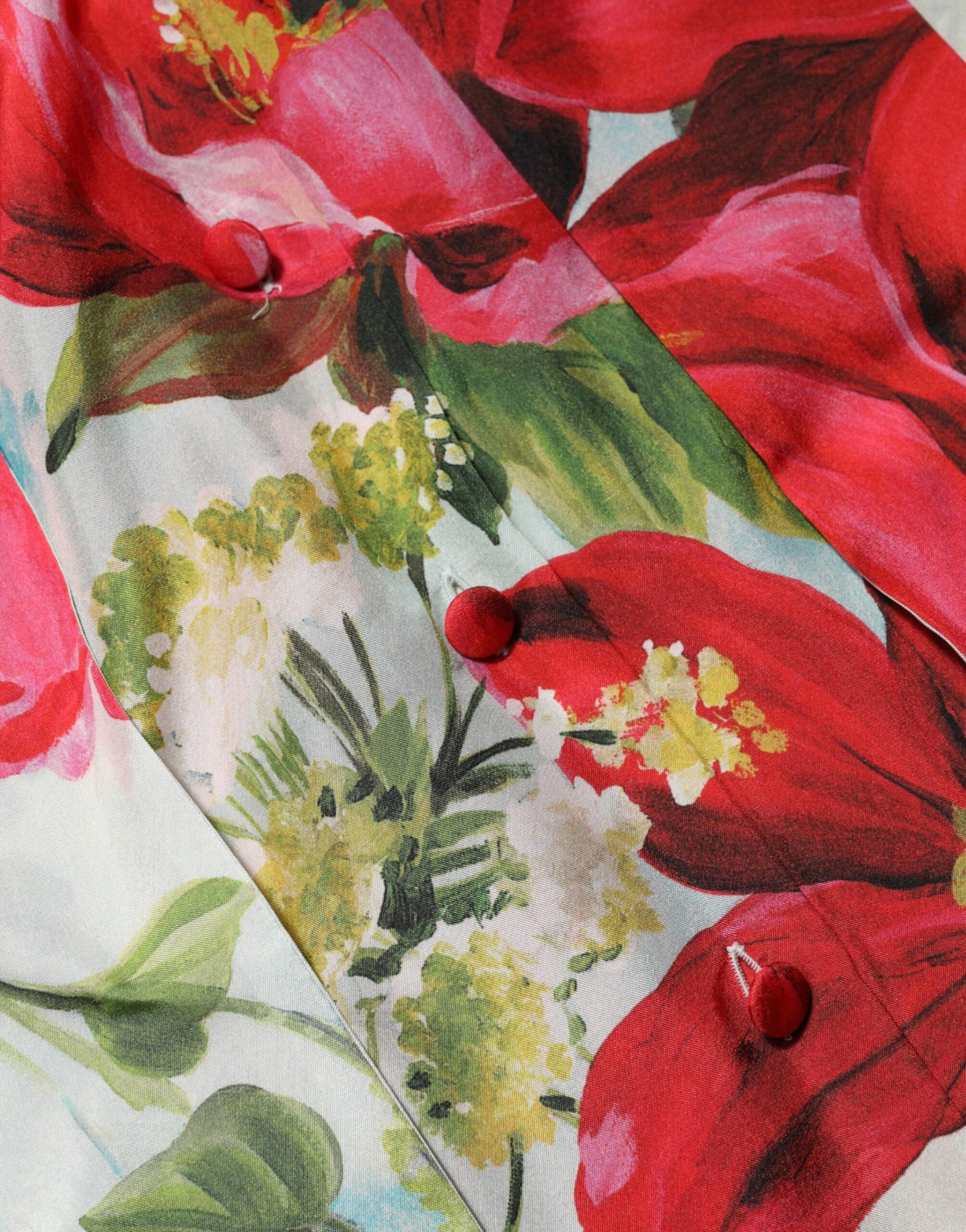 بلوزة دولتشي آند غابانا متعددة الألوان مزينة بالزهور بأكمام طويلة