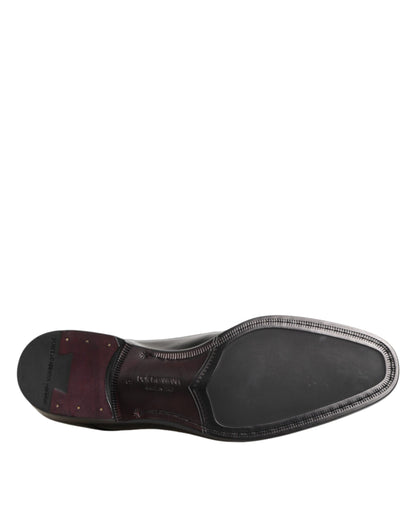 حذاء ديربي رسمي من جلد العجل الأسود من دولتشي آند غابانا