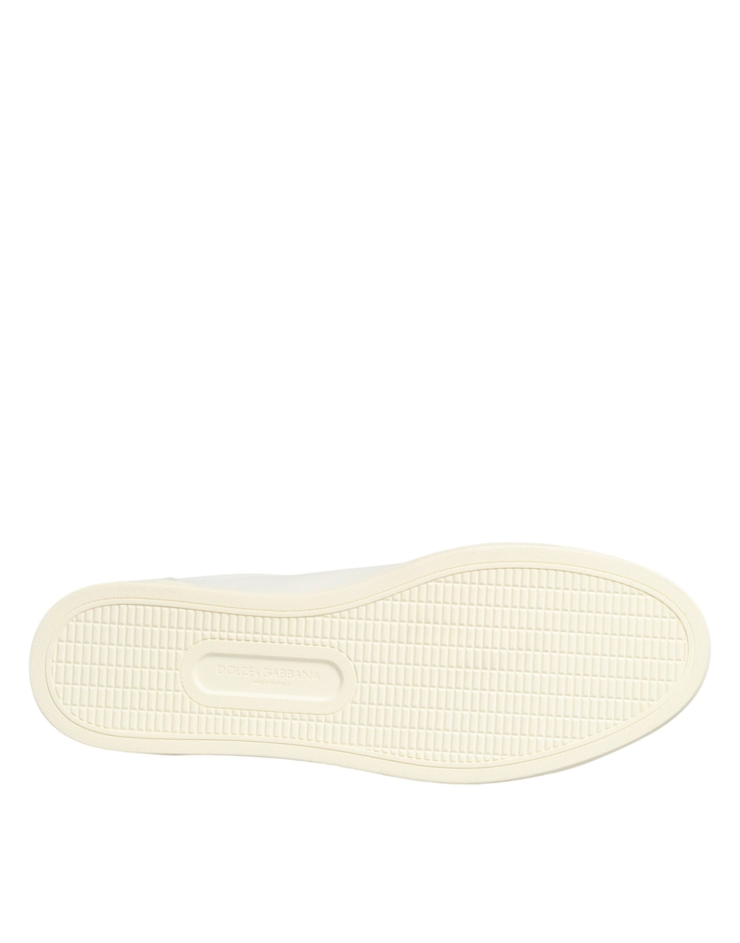 حذاء سنيكرز دولتشي آند غابانا أبيض من الجلد مزين بقلب