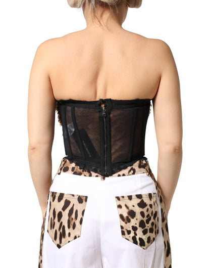 صدرية كورسيه دولتشي آند غابانا سوداء ذهبية على شكل قلب