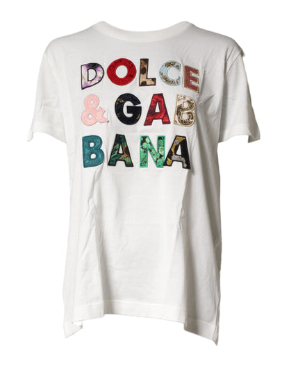 Dolce & Gabbana White Logo Crew Neck Short Sleeves T-shirt