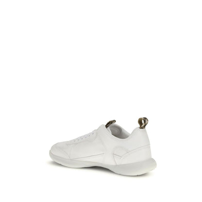 Burberry White Calf Leather Bos Taurus Athletic Sneakers