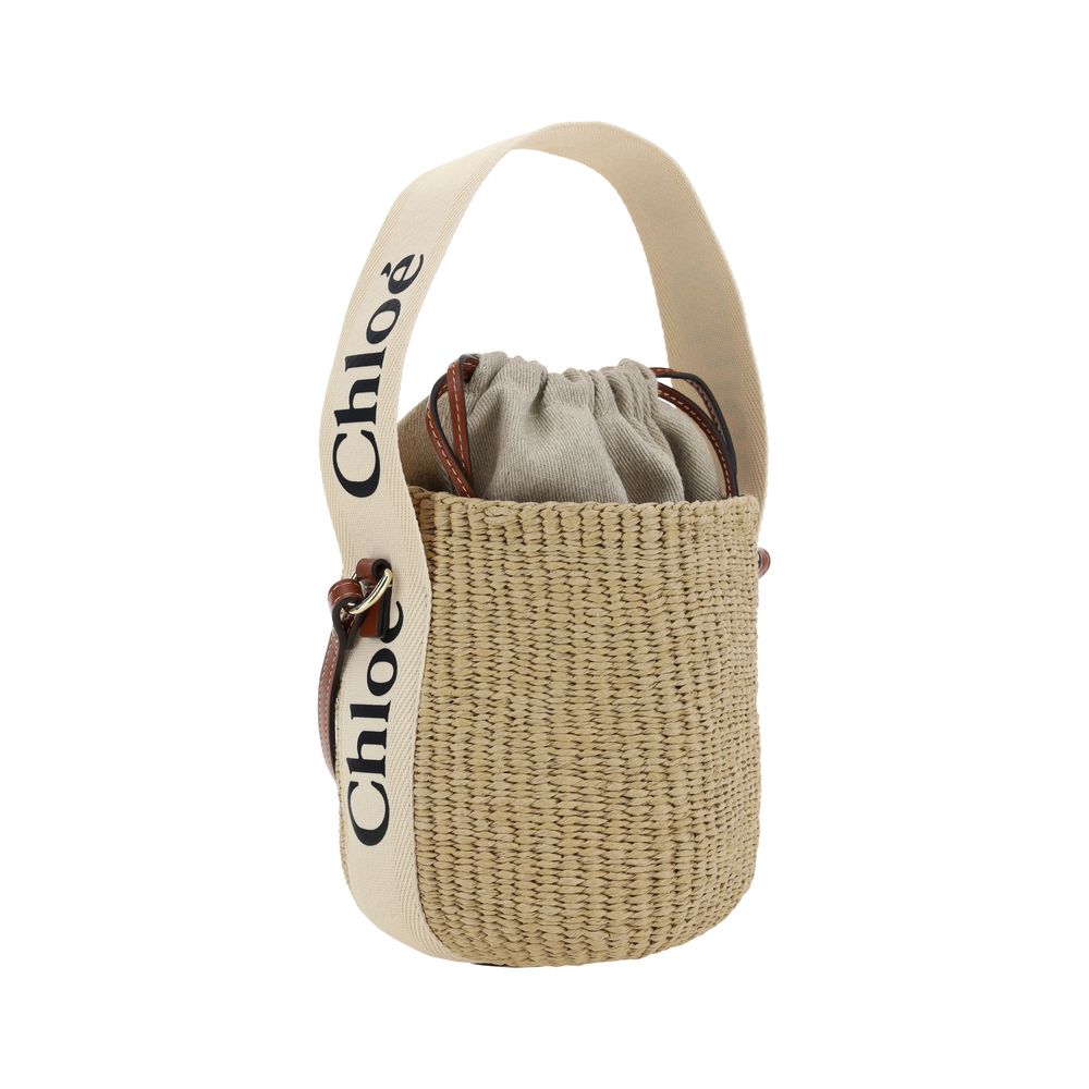 حقيبة كتف كلوي القطنية البيضاء