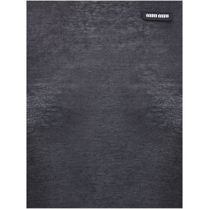 فستان ميو ميو الأسود القطني الكاجوال