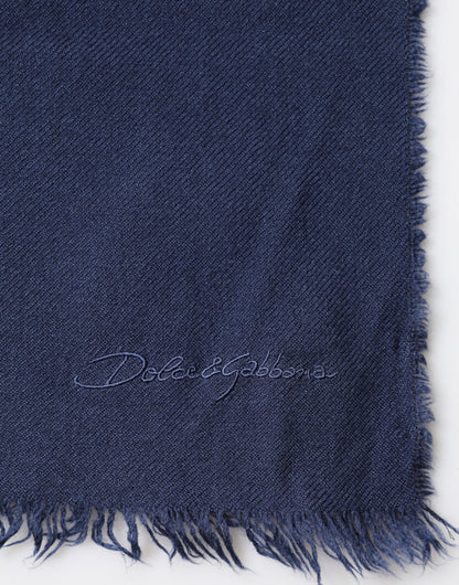 Dolce & Gabbana Scarf Blue Cashmere Neck Wrap Shawl Men