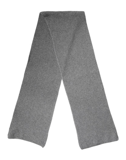 Dolce & Gabbana Gray Cashmere Knit Neck Wrap Shawl Scarf