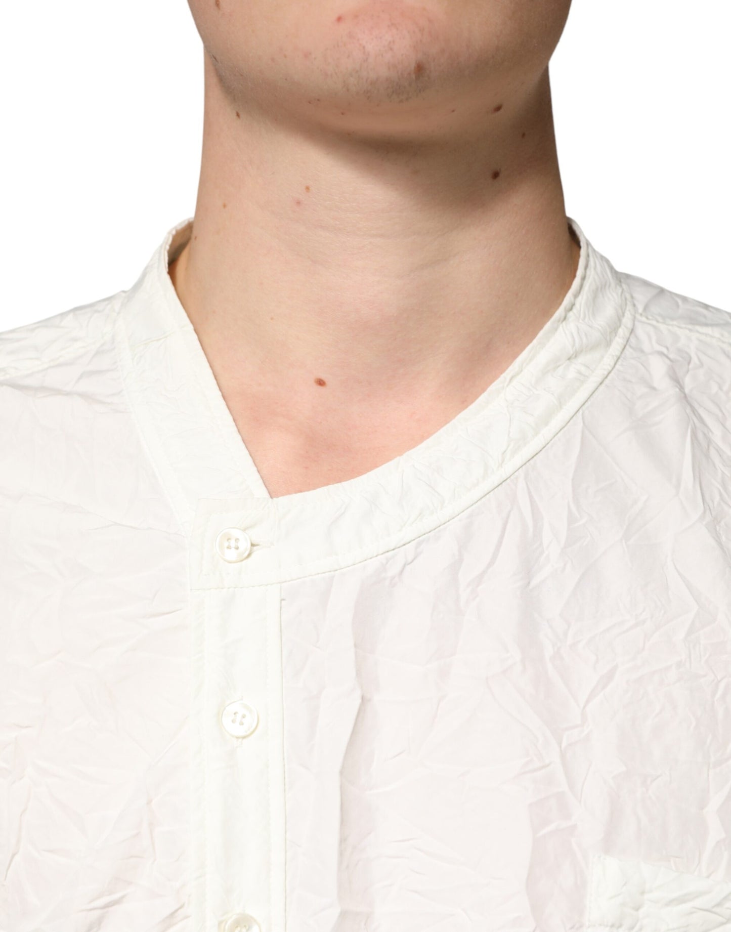 قميص رجالي من دولتشي آند غابانا، قطن أبيض، بأكمام طويلة